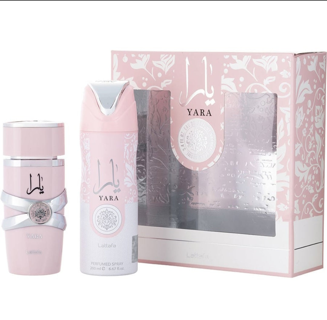 Título: Lattafa Yara – Set de Perfume EDP 3.4oz + Body Spray 6.67oz