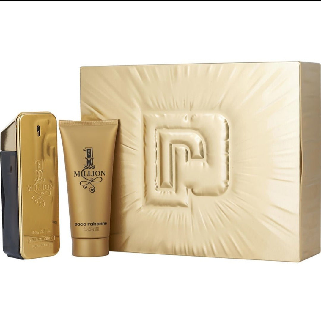 Paco Rabanne 1 Million Gift Set para Hombre — EDT 3.4 oz + Shower Gel 3.4